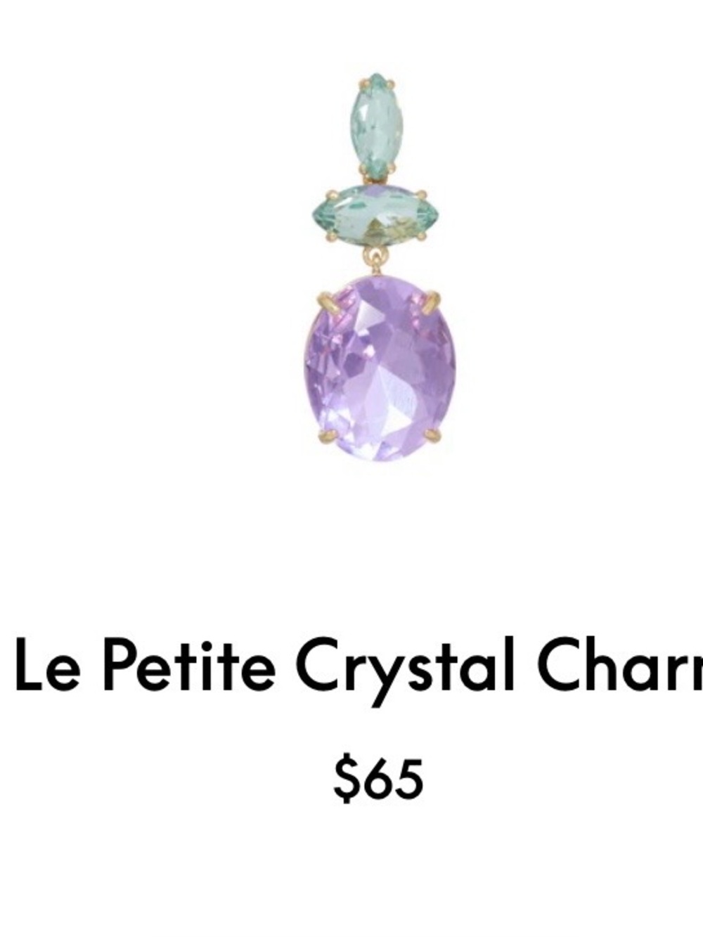 Roxanne Assoulin Le Petite Crystal Charm firm price